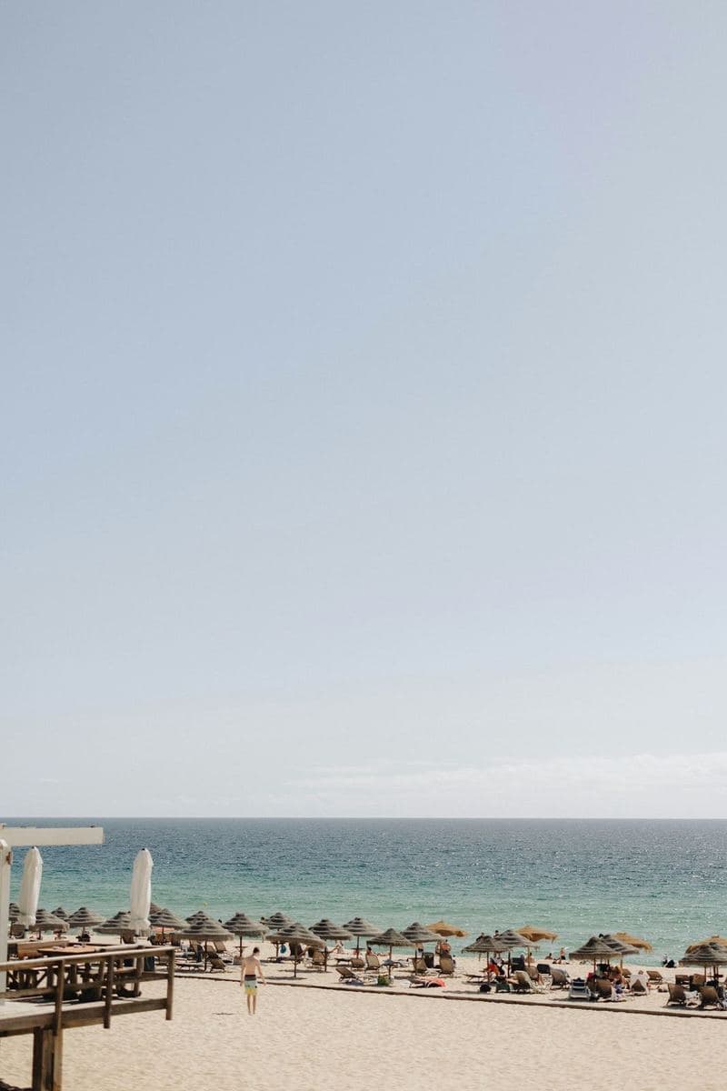 Umbrellas along a Comporta beach