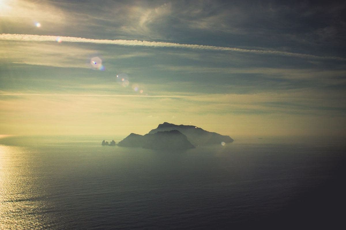 Dusk from Nerano, looking out to Capri